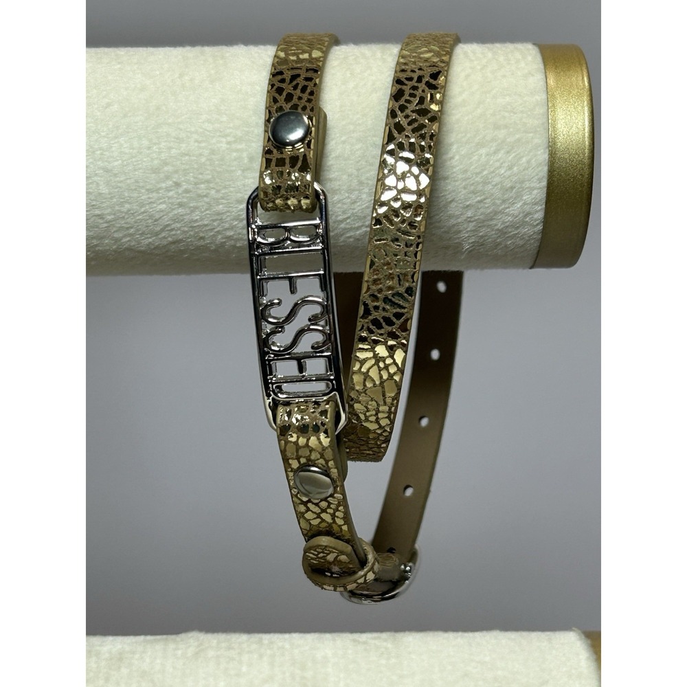 Origami Owl‎ Gold Leather Wrap Bracelet Authentic Jewelry NEW